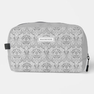 Elegante grijze toilettas met bloempatroon toilettasje