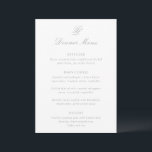 Elegante grijze traditionele bruiloft menu<br><div class="desc">Klassieke stijl huwelijksmenu's met een eenvoudig en tijdloos ontwerp met elegant script en traditionele seriële lettertypen.</div>