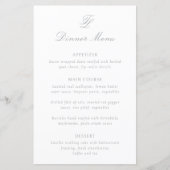 Elegante grijze traditionele trouwmenu (Voorkant)