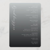 Elegante grijze trouwceremonie planning programmakaart (Achterkant)