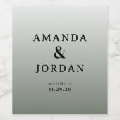 Elegante Grijze Typografie Wijn Etiket (Enkel label)