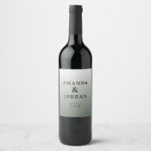 Elegante Grijze Typografie Wijn Etiket (Voorkant)