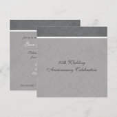 Elegante grijze uitnodigingen voor huwelijksverjaa (Voorkant / Achterkant)