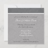 Elegante grijze uitnodigingen voor huwelijksverjaa (Achterkant)