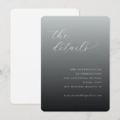 Elegante grijze verloopcalligrafie informatiekaartje (Voorkant / Achterkant)