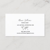 Elegante Grijze Wereldkaart op Wit Visitekaartje (Achterkant)