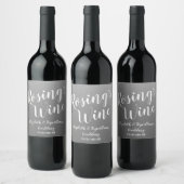 Elegante grijze wijnlabel wijn etiket (Flessen)