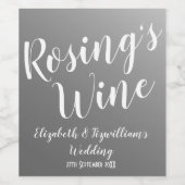 Elegante grijze wijnlabel wijn etiket (Enkel label)
