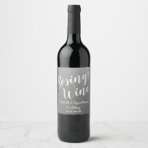 Elegante grijze wijnlabel