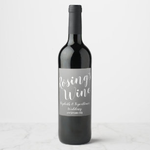 Elegante grijze wijnlabel wijn etiket