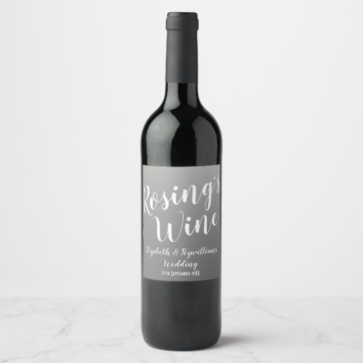 Elegante grijze wijnlabel wijn etiket (Voorkant)