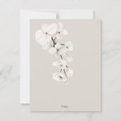 Elegante grijze witte orchidee bruiloft bedankkaart (Achterkant)