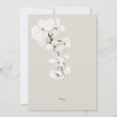 Elegante grijze witte orchidee moderne bruiloft save the date (Achterkant)