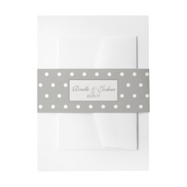 Elegante Grijze Witte Polka Dots Wedding Uitnodigingen Wikkel