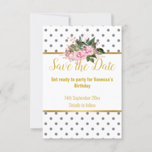 ELEGANTE GRIJZE WITTE ZWARTE PUNT RSVP KAART
