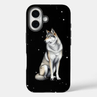 Elegante grijze wolf