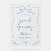 Elegante grillige blauwe bogen transparant eveneme acryl bord (Voorkant)