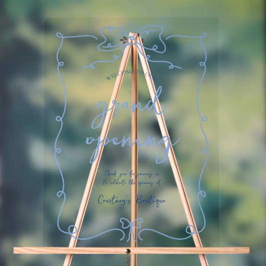 Elegante grillige blauwe bogen transparant eveneme acryl bord (Neutraal)