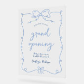 Elegante grillige blauwe bogen transparant eveneme acryl bord (Hoek)