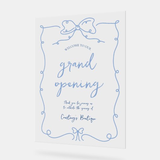 Elegante grillige blauwe bogen transparant eveneme acryl bord (Hoek)