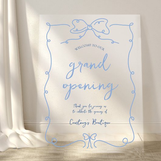 Elegante grillige blauwe bogen transparant eveneme acryl bord