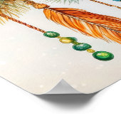 Elegante grillige Boho kerstkrans Poster (Hoek)