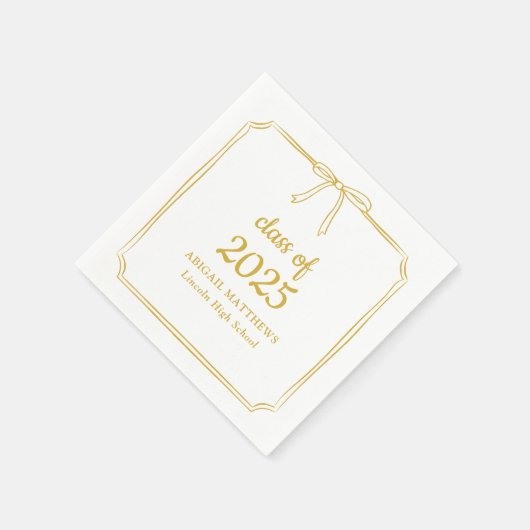 Elegante grillige boog geel gouden Afstuderen Servet (Hoek)