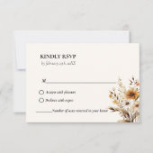 Elegante grillige botanische wilde bloemen bruilof RSVP kaartje (Voorkant)