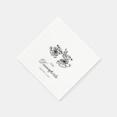 Elegante grillige Champagne Boog Bruids bruiloft Servet (Hoek)