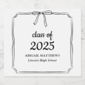 Elegante grillige Eenvoudige Boog Custom Afstudere Sparkling Wijnetiket (Enkel label)