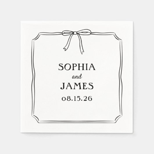 Elegante grillige eenvoudige klassieke boog bruilo servet (Voorkant)