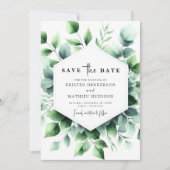 Elegante grillige eucalyptus digitale bruiloft save the date (Voorkant)