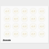 Elegante grillige gouden script monogram bruiloft ronde sticker (Vel)