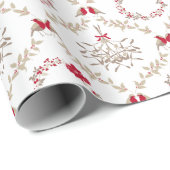 Elegante grillige kerst damast cadeaupapier (Rol Hoek)