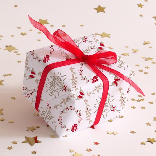 Elegante grillige kerst damast cadeaupapier