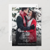 Elegante grillige kerstvakantie foto Briefkaart (Voorkant / Achterkant)