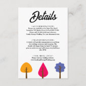 Elegante grillige kleurrijke bomen chique herfst b informatiekaartje (Voorkant)