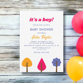 Elegante grillige kleurrijke Bomen Herfst Baby sho Kaart
