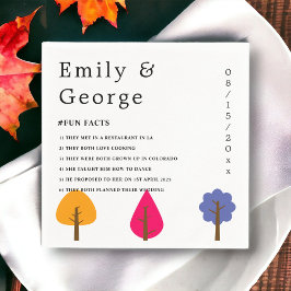 Elegante grillige kleurrijke bomen vallen bruiloft servet