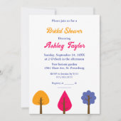 Elegante grillige kleurrijke Tree Herfst Vrijgezel Kaart (Voorkant)