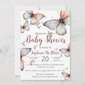 Elegante grillige pastelvlinders Baby shower Kaart (Voorkant)
