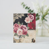 Elegante grillige romantische gotische Vintage Briefkaart (Staand voorkant)