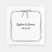 Elegante grillige schets boog gepersonaliseerde br servet (Voorkant)