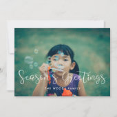 Elegante grillige seizoen groeten familie foto feestdagenkaart (Voorkant)