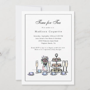 Elegante grillige tijd voor Baby shower Kaart
