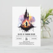 Elegante grillige tovenaar verjaardag kaart (Staand voorkant)