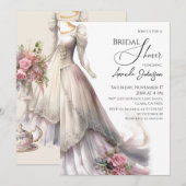 Elegante grillige trouwjurk Vrijgezellenfeest Kaart (Voorkant / Achterkant)