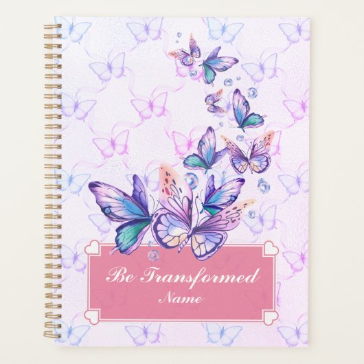 elegante, grillige vlinderthema aangepaste planner (Voorkant)