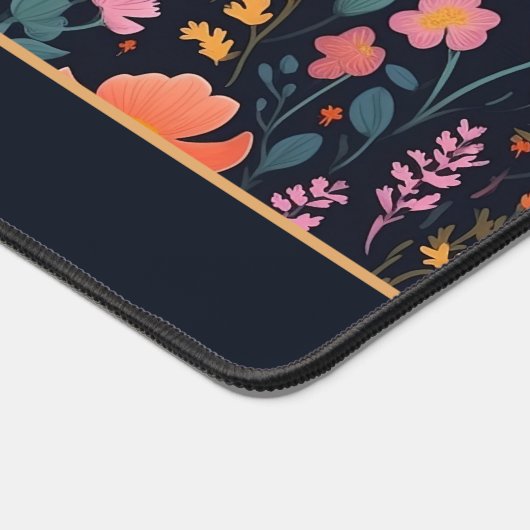 Elegante grillige Waterverf Bloemen Custom Bureaumat (Hoek)