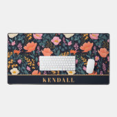 Elegante grillige Waterverf Bloemen Custom Bureaumat (Keyboard & Muis)